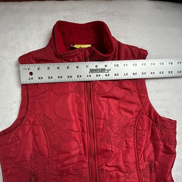 Isis Womens Red Quilted Vest Size 8 Full-Zip Lightweight Fleece Lining Outdoor - Picture 5 of 7